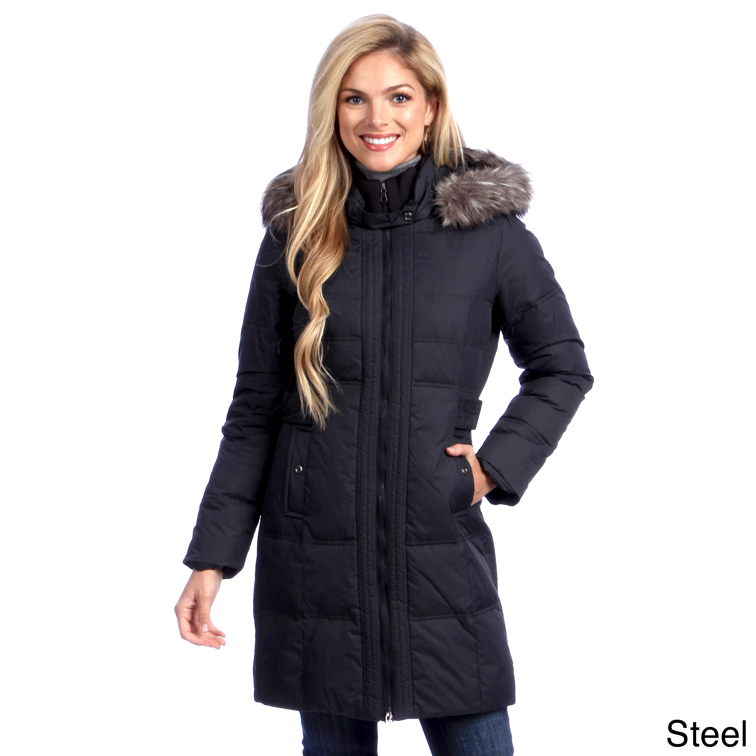 larry levine long down coat