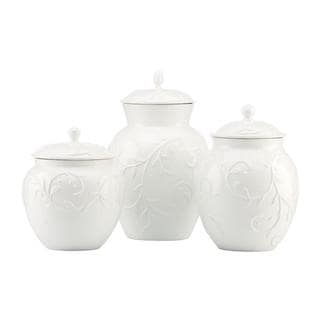 Lenox Opal Innocence Carved 3-Piece Canister Set White