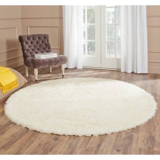 Flokati Round Oval Square Area Rugs For Less Safavieh Handmade Flokati Ivory Wool Rug 4 Round