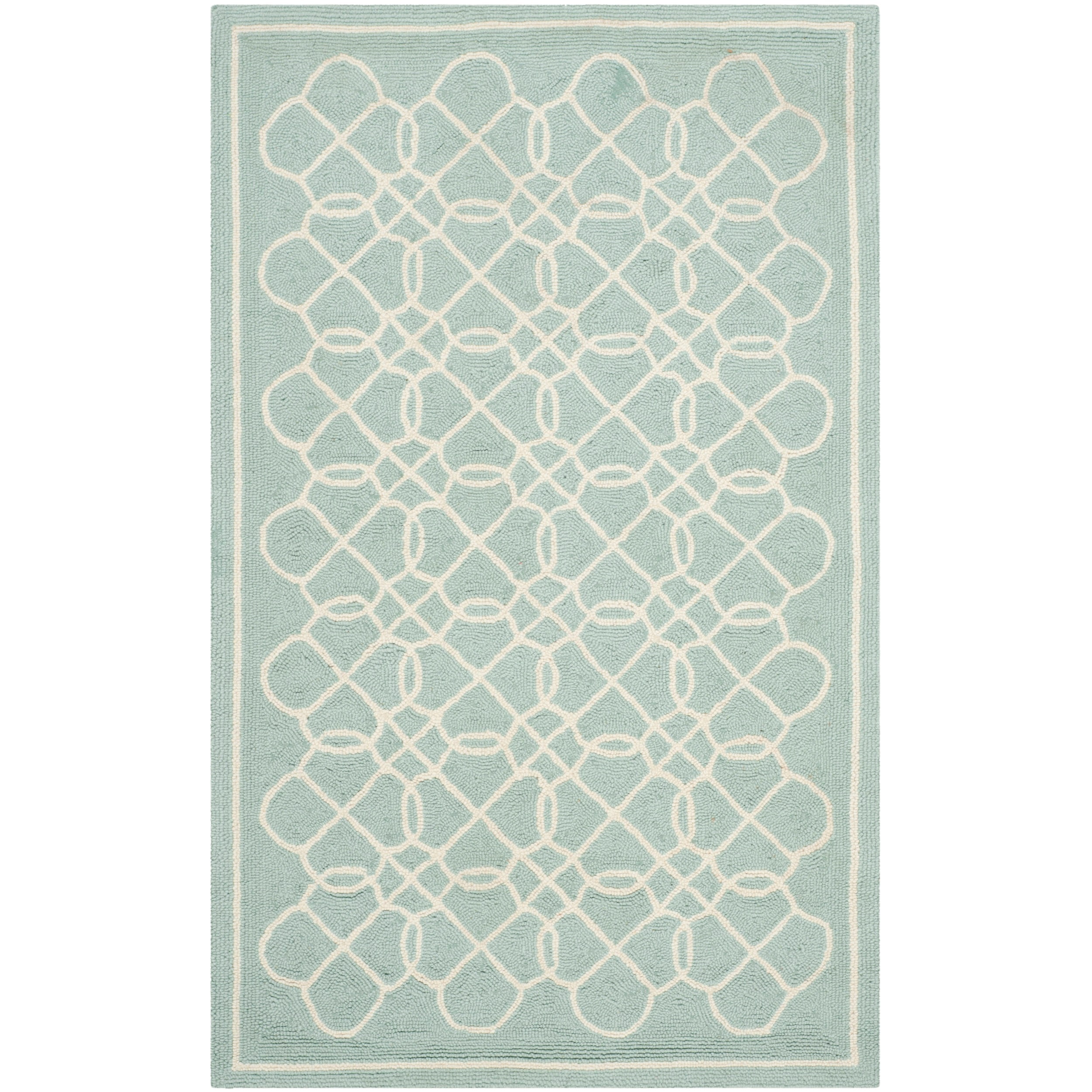 Safavieh Hand made Chelsea Blue/ Ivory Wool Rug (26 X 4)