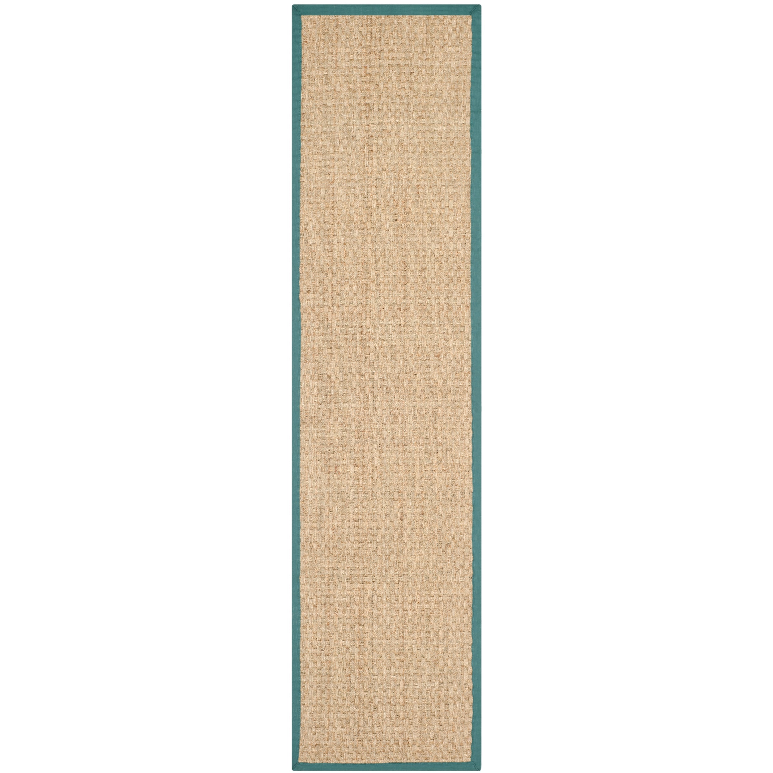 Safavieh Natural Fiber Natural/ Light Blue Sisal style Sea Grass Rug (26 X 14)