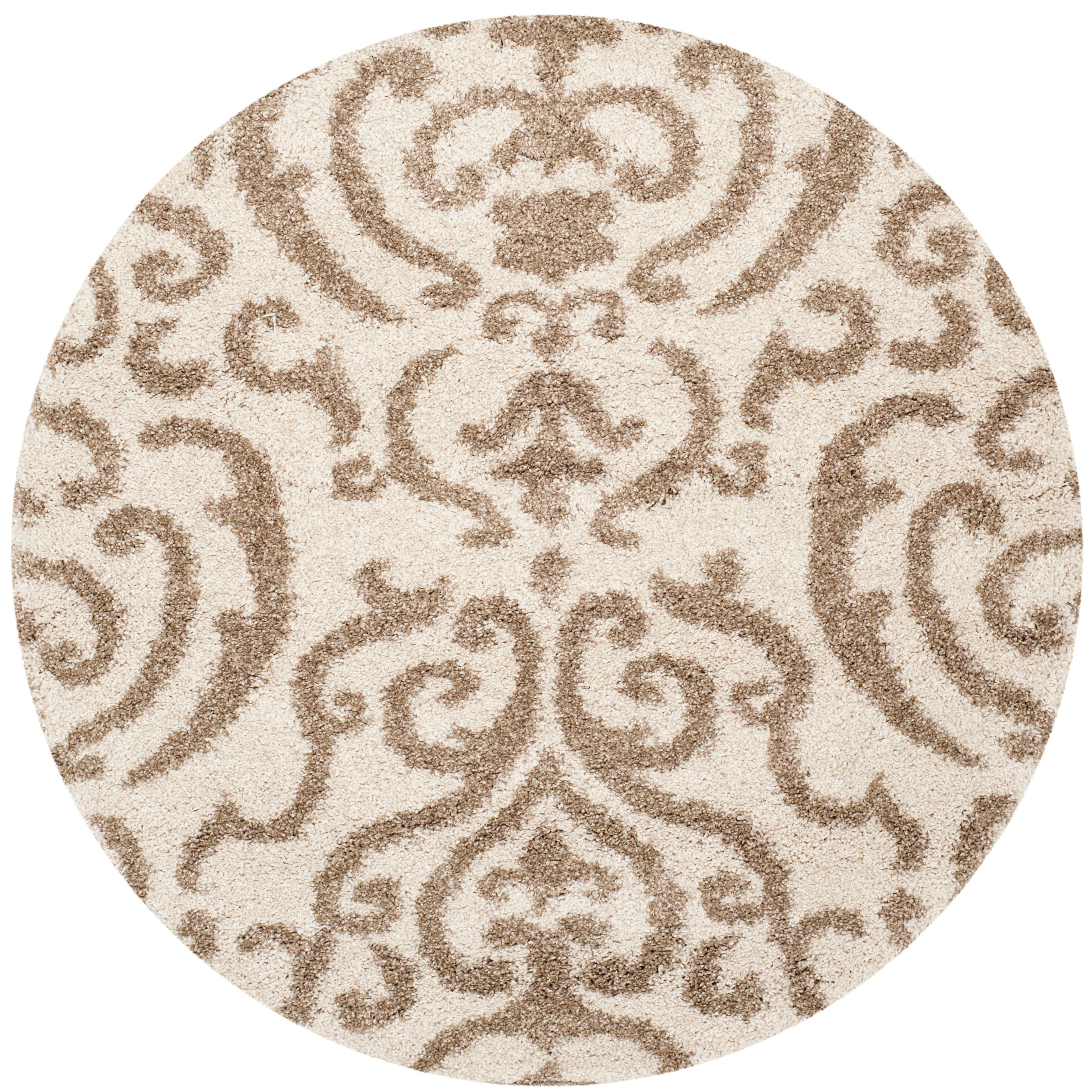 Safavieh Shag Cream/ Beige Rug (4 Round)