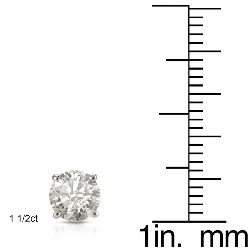 Platinum 1/2ct to 1 1/2ct TDW Round Hearts & Arrows Diamond Stud Earrings by Auriya