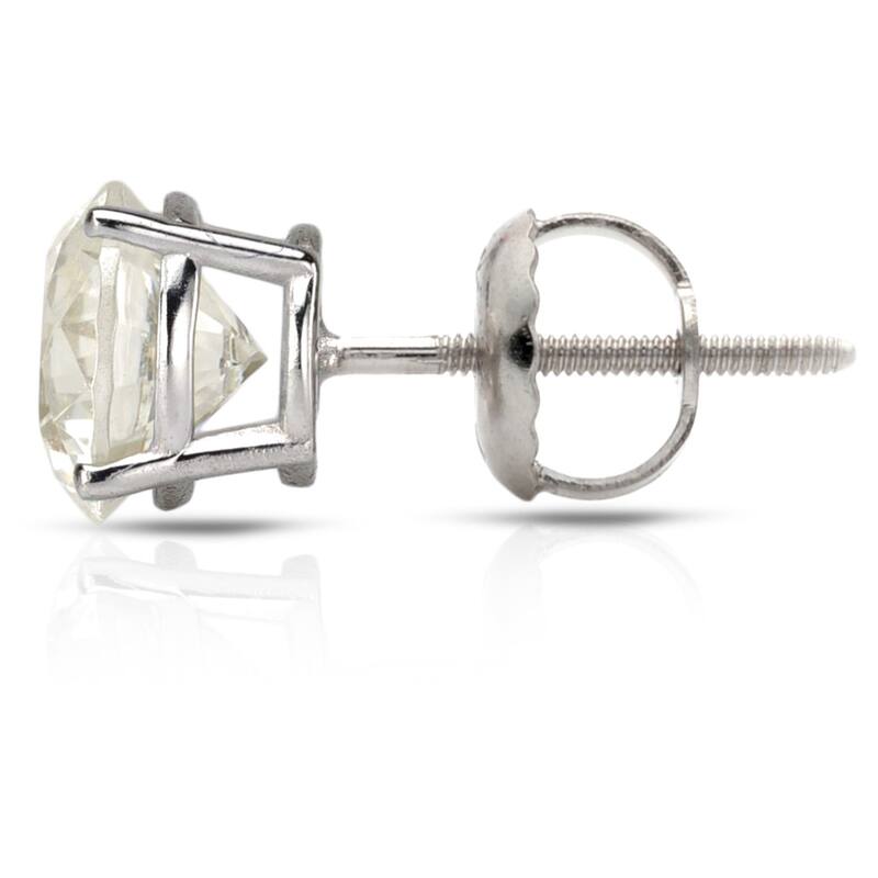 Platinum 1/2ct to 1 1/2ct TDW Round Hearts & Arrows Diamond Stud Earrings by Auriya