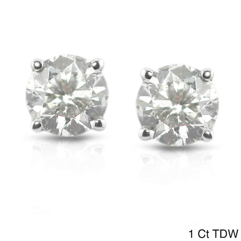 Auriya 1/2 to 1 1/2ctw Clarity Enhanced Diamond Stud Earrings Platinum - 1.00ct