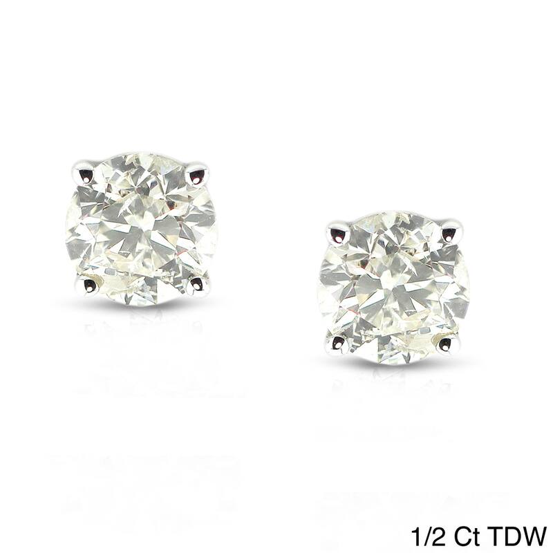 Auriya 1/2 to 1 1/2ctw Clarity Enhanced Diamond Stud Earrings Platinum - 0.50ct