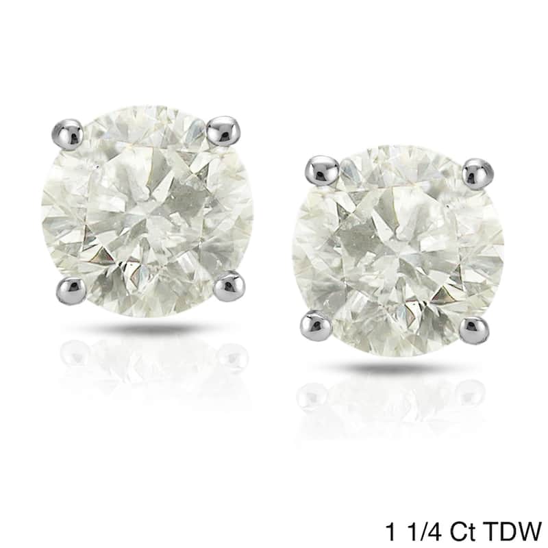 Auriya 1/2 to 1 1/2ctw Clarity Enhanced Diamond Stud Earrings Platinum - 1.25ct