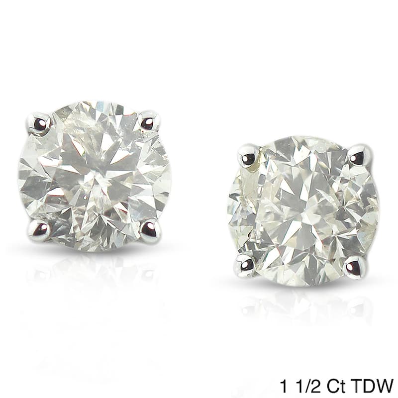 Auriya 1/2 to 1 1/2ctw Clarity Enhanced Diamond Stud Earrings Platinum - 1.50ct