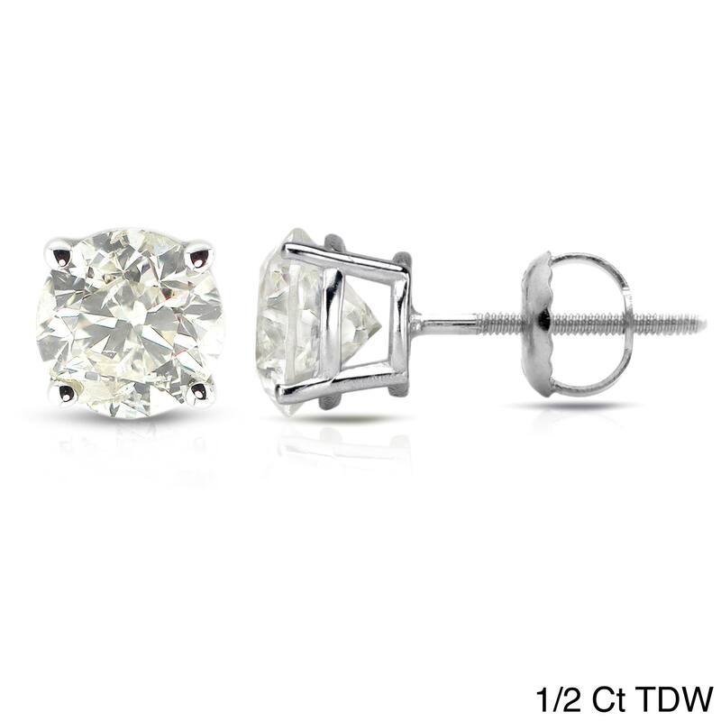 Auriya 1/2 to 1 1/2ctw Clarity Enhanced Diamond Stud Earrings Platinum