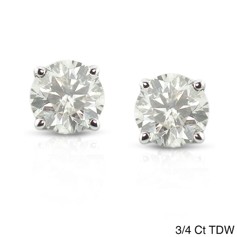 Auriya 1/2 to 1 1/2ctw Clarity Enhanced Diamond Stud Earrings Platinum - 0.75ct