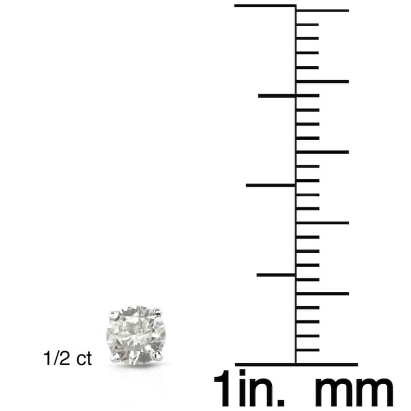 Auriya 1/2 to 1 1/2ctw Clarity-enhanced Round Diamond Stud Earrings Platinum