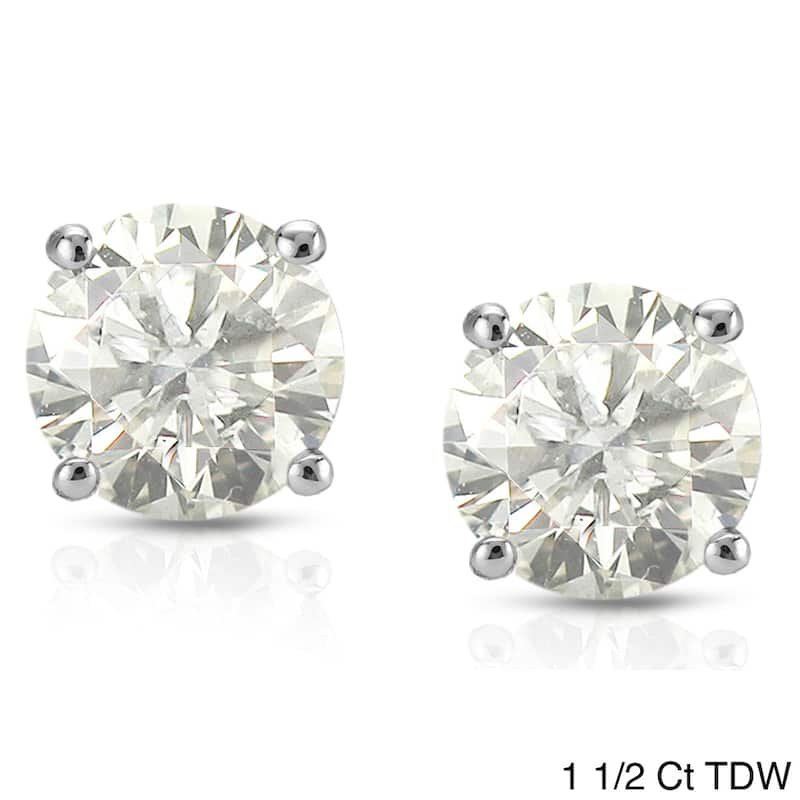 Auriya 1/2 to 1 1/2ctw Clarity-enhanced Round Diamond Stud Earrings Platinum - 1.50ct