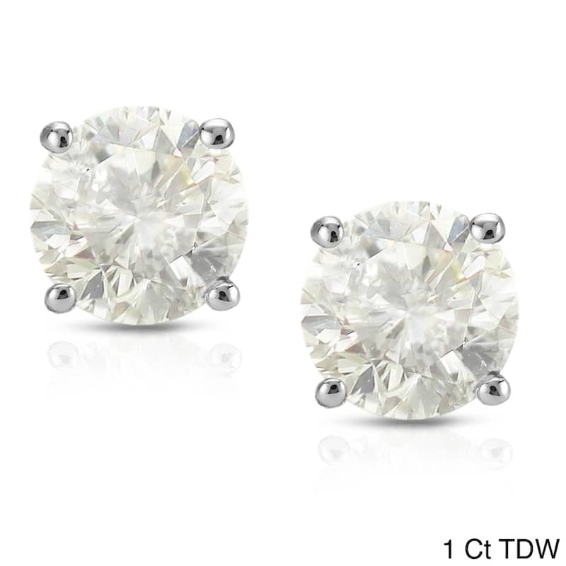 Auriya 1/2 to 1 1/2ctw Clarity-enhanced Round Diamond Stud Earrings Platinum - 1.00ct