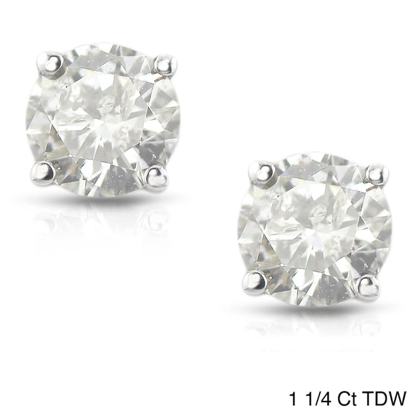 Auriya 1/2 to 1 1/2ctw Clarity-enhanced Round Diamond Stud Earrings Platinum - 1.25ct