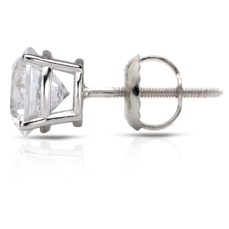 Platinum 1/2ctw to 1 1/2ctw Clarity-Enhanced Diamond Screw-Back Earrings