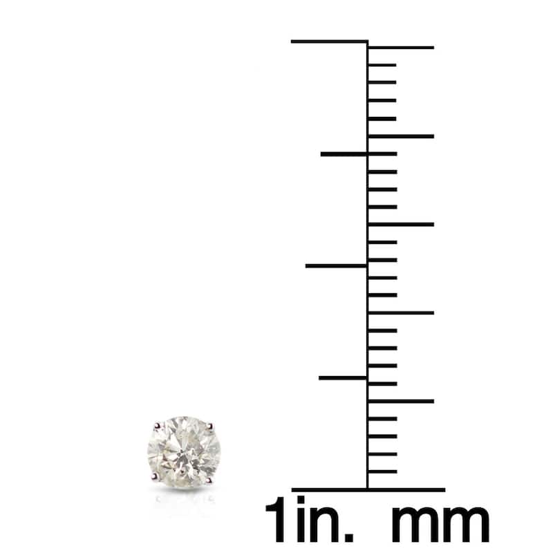 14k White Gold 1/2ct to 1 1/2ct TDW Round Hearts & Arrows Diamond Stud Earrings by Auriya