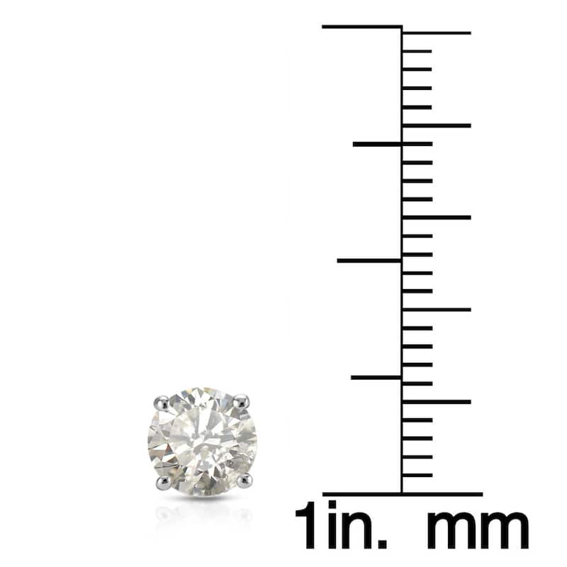 14k White Gold 1/2ct to 1 1/2ct TDW Round Hearts & Arrows Diamond Stud Earrings by Auriya