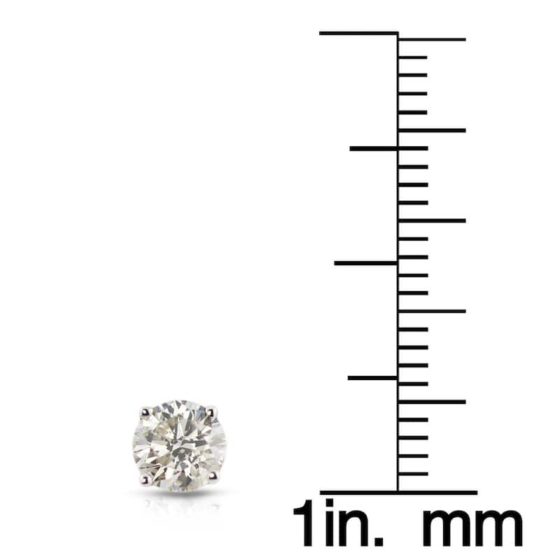 14k White Gold 1/2ct to 1 1/2ct TDW Round Hearts & Arrows Diamond Stud Earrings by Auriya
