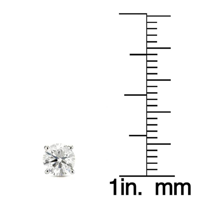 Auriya 1/2ct to 1 1/2ctw Round Hearts & Arrows Diamond Stud Earrings Platinum (H-I, SI1-SI2)