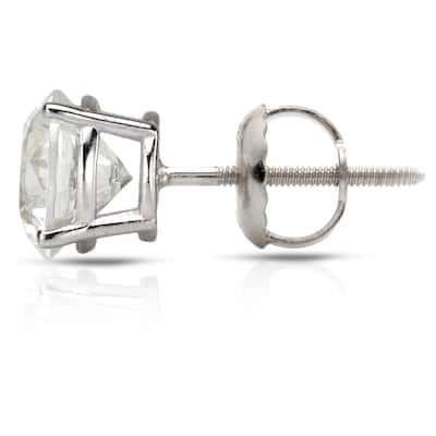 Auriya 1/2ct to 1 1/2ctw Round Hearts & Arrows Diamond Stud Earrings Platinum (H-I, SI1-SI2)