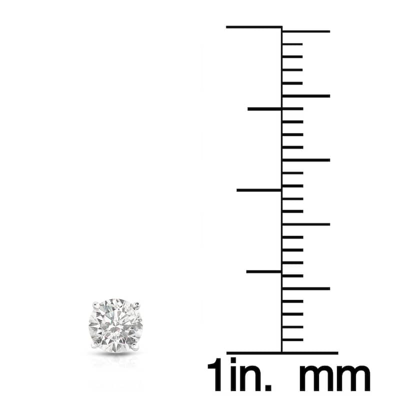 Auriya 1/2ct to 1 1/2ctw Round Hearts & Arrows Diamond Stud Earrings Platinum (H-I, SI1-SI2)