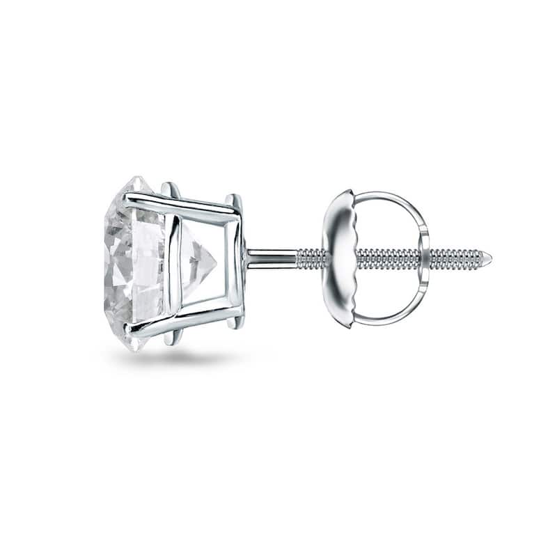 Auriya 18k White Gold 1/2ct - 2CTW Clarity-enhanced Diamond Stud Earrings (J-K, I2-I3)-