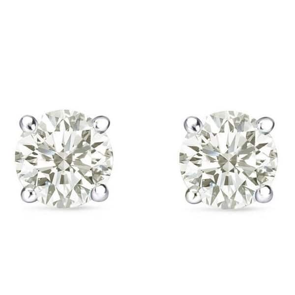 Auriya 18k White Gold 1/2ct - 2CTW Clarity-enhanced Diamond Stud Earrings (J-K, I2-I3)-
