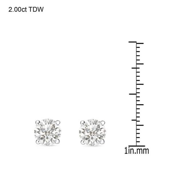 Auriya 18k White Gold 1/2ct - 2CTW Clarity-enhanced Diamond Stud Earrings (J-K, I2-I3)-
