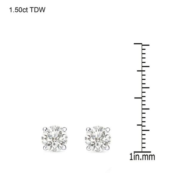 Auriya 18k White Gold 1/2ct - 2CTW Clarity-enhanced Diamond Stud Earrings (J-K, I2-I3)-