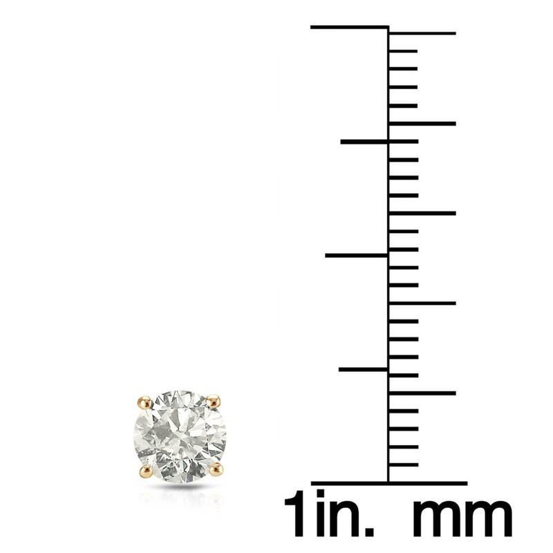 14k Yellow Gold 1/2ct to 1 1/2ct TDW Round Hearts & Arrows Diamond Stud Earrings by Auriya