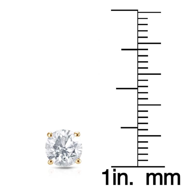 18K Yellow Gold 1/2ct to 2ct TW Clarity Enhanced Diamond Stud Earrings