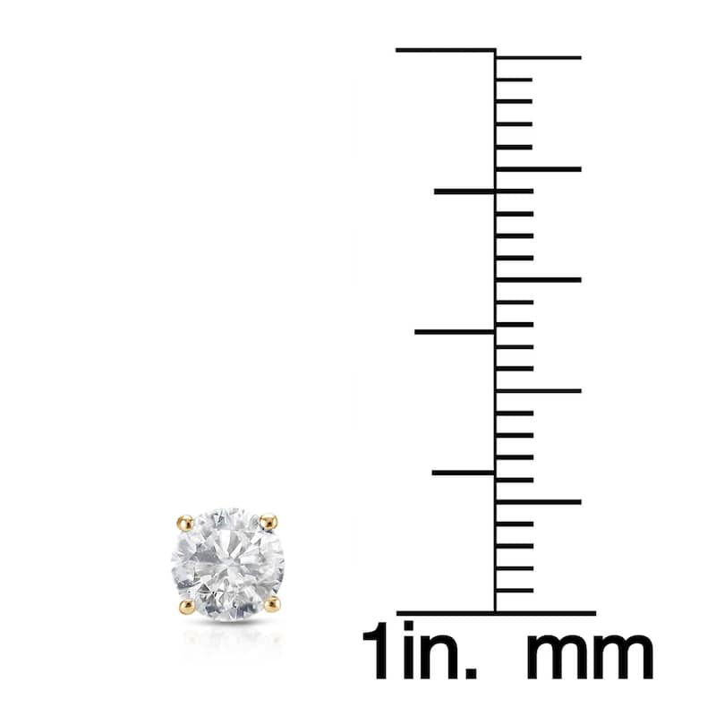 18K Yellow Gold 1/2ct to 2ct TW Clarity Enhanced Diamond Stud Earrings
