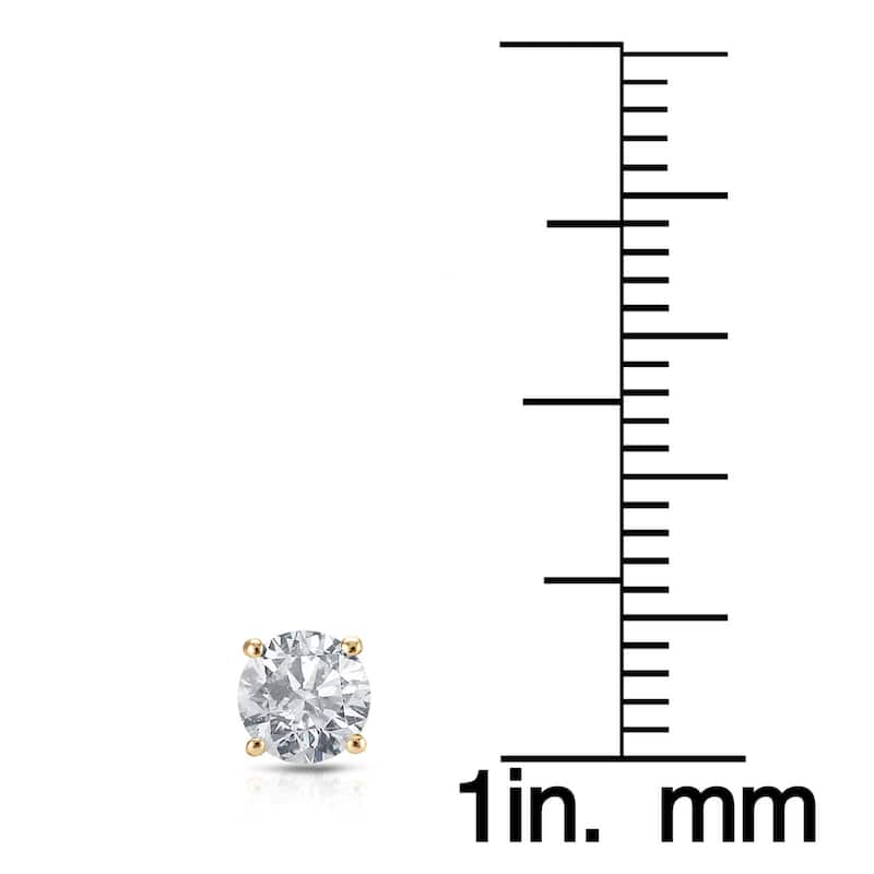 18K Yellow Gold 1/2ct to 2ct TW Clarity Enhanced Diamond Stud Earrings