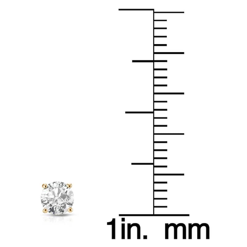 18K Yellow Gold 1/2ct to 2ct TW Clarity Enhanced Diamond Stud Earrings
