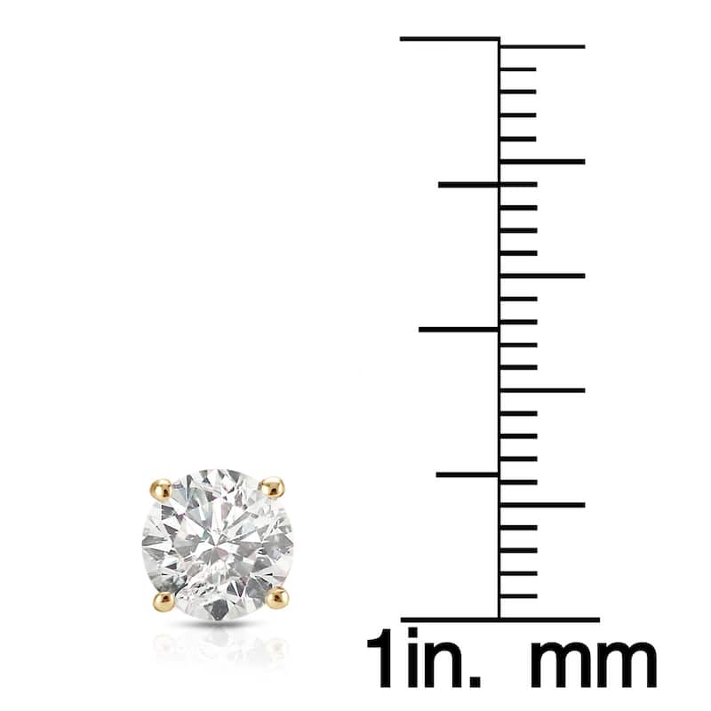 18K Yellow Gold 1/2ct to 2ct TW Clarity Enhanced Diamond Stud Earrings