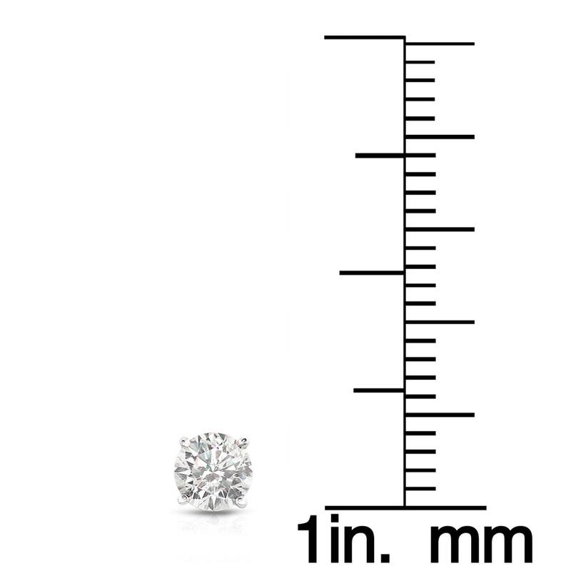 14k White Gold 1/2ct to 1 1/2ct TDW Round Hearts & Arrows Diamond Stud Earrings by Auriya (H-I, SI1-SI2)