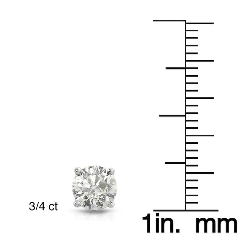 18k White Gold 1/2ct to 2ct TW Clarity Enhanced Diamond Stud Earrings by Auriya