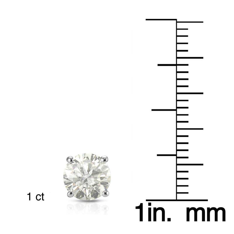 18k White Gold 1/2ct to 2ct TW Clarity Enhanced Diamond Stud Earrings by Auriya