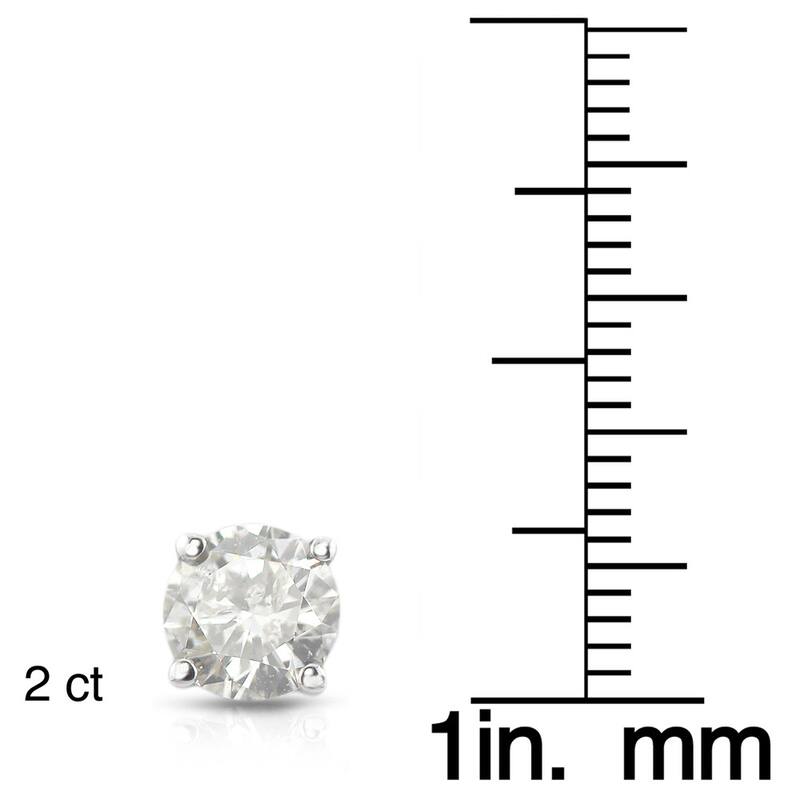 18k White Gold 1/2ct to 2ct TW Clarity Enhanced Diamond Stud Earrings by Auriya
