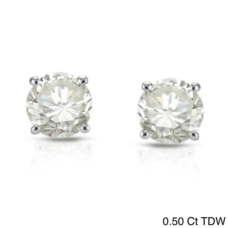 Auriya 1/4ct to 1ct TW Round Diamond Stud Earrings 14k White Gold