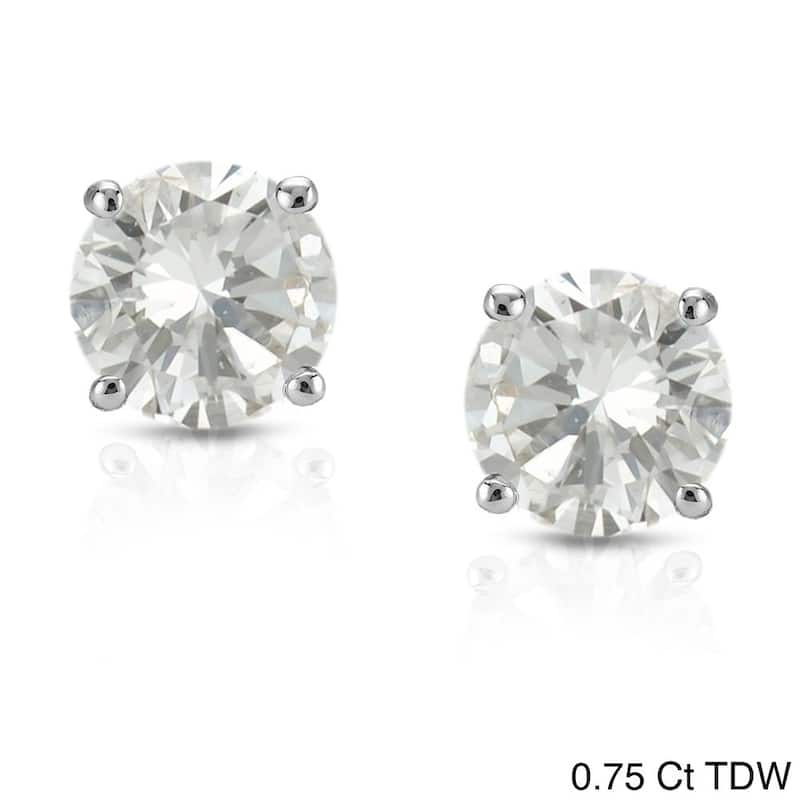 Auriya 1/4ct to 1ct TW Round Diamond Stud Earrings 14k White Gold