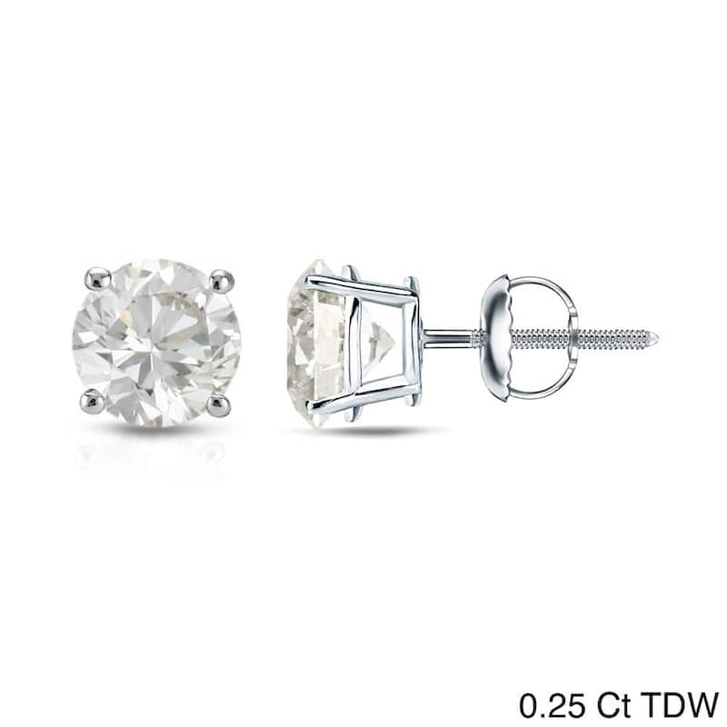 Auriya 1/4ct to 1ct TW Round Diamond Stud Earrings 14k White Gold