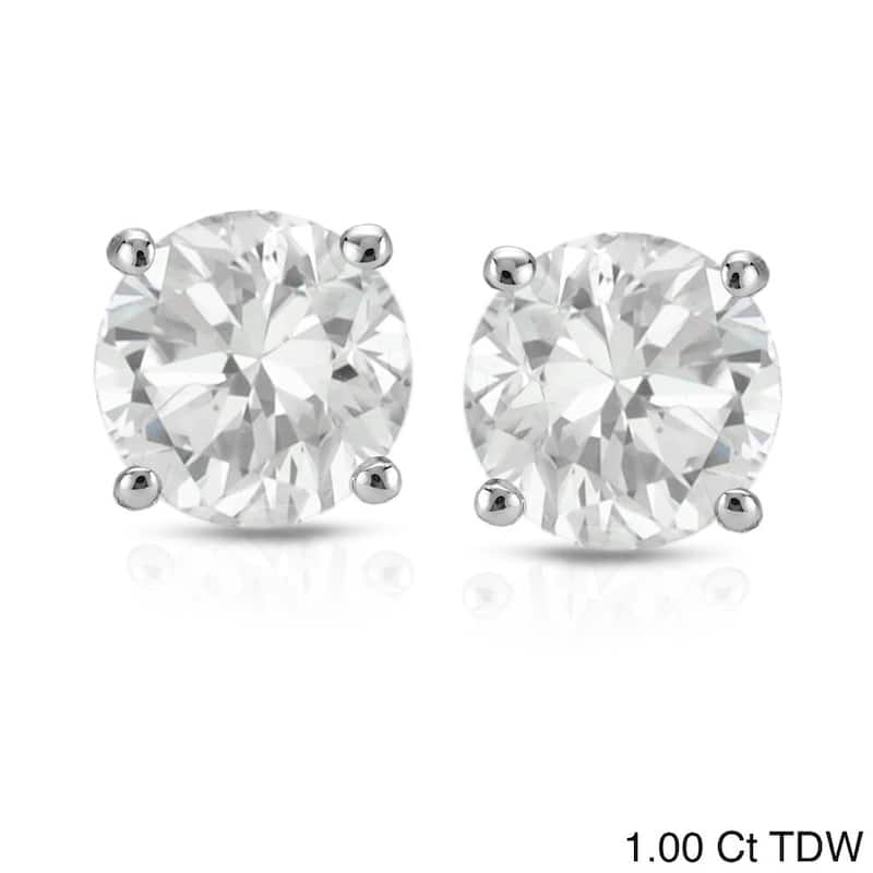 Auriya 1/4ct to 1ct TW Round Diamond Stud Earrings 14k White Gold