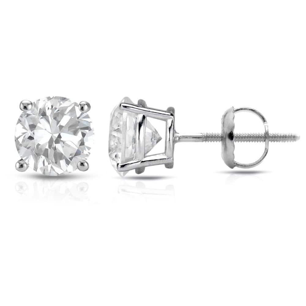 Auriya 1/4ct to 1ct TW Round Diamond Stud Earrings 14k White Gold