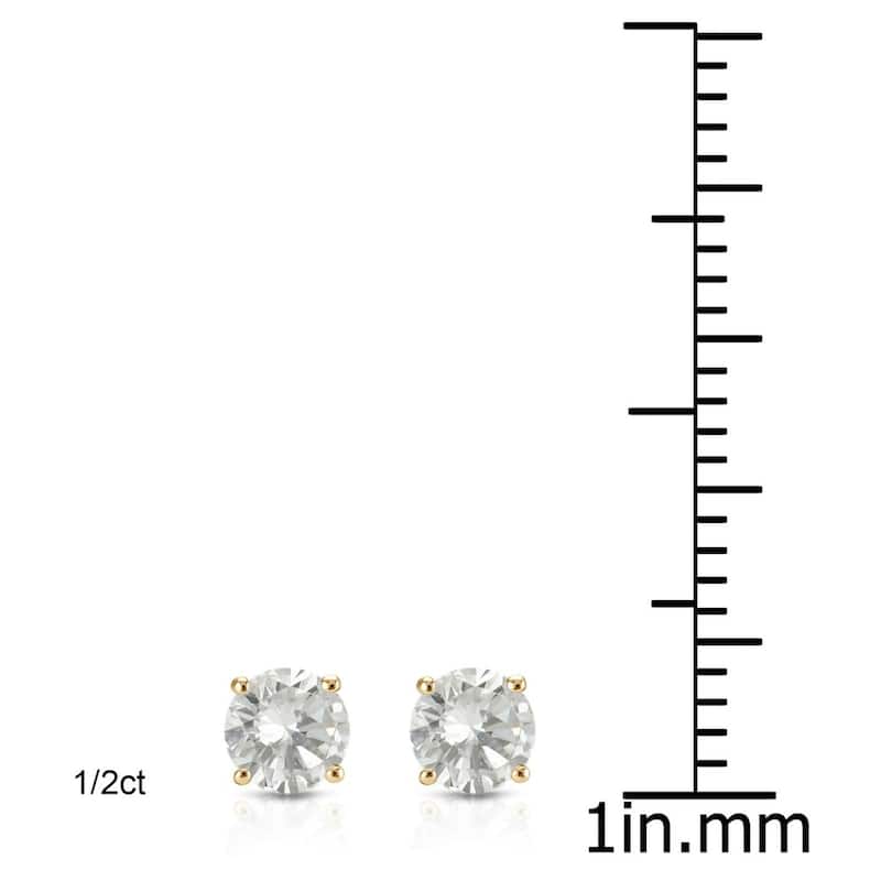 Auriya 1/4ct to 1ct TW Round Diamond Stud Earrings 14k Yellow Gold (H-I, VS1-VS2)