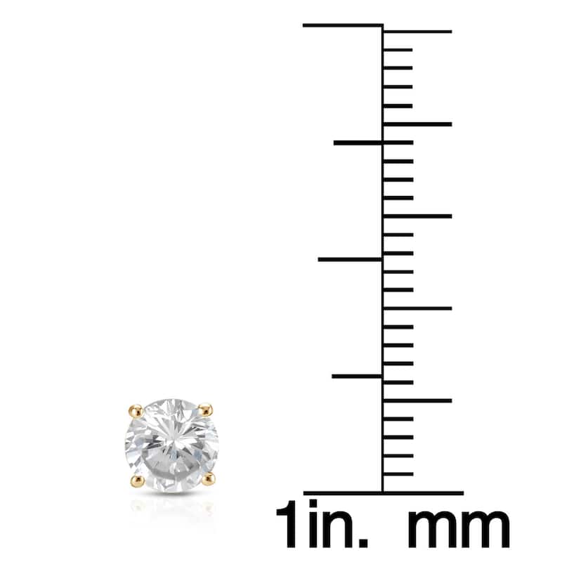 14K Yellow Gold 1/4ct to 1ct TDW Round Screw-Back Diamond Earrings by Auriya