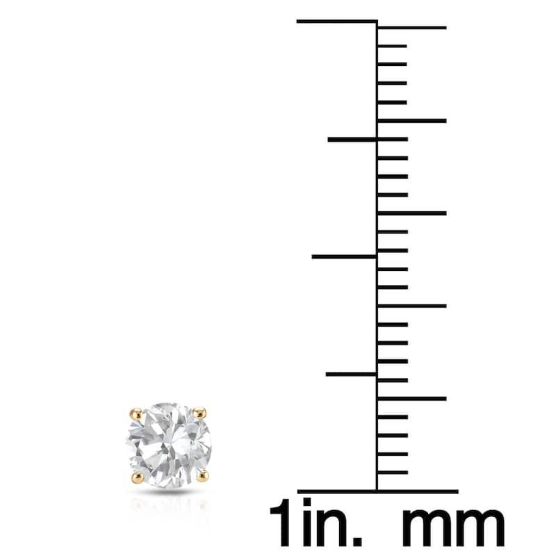 14K Yellow Gold 1/4ct to 1ct TDW Round Screw-Back Diamond Earrings by Auriya