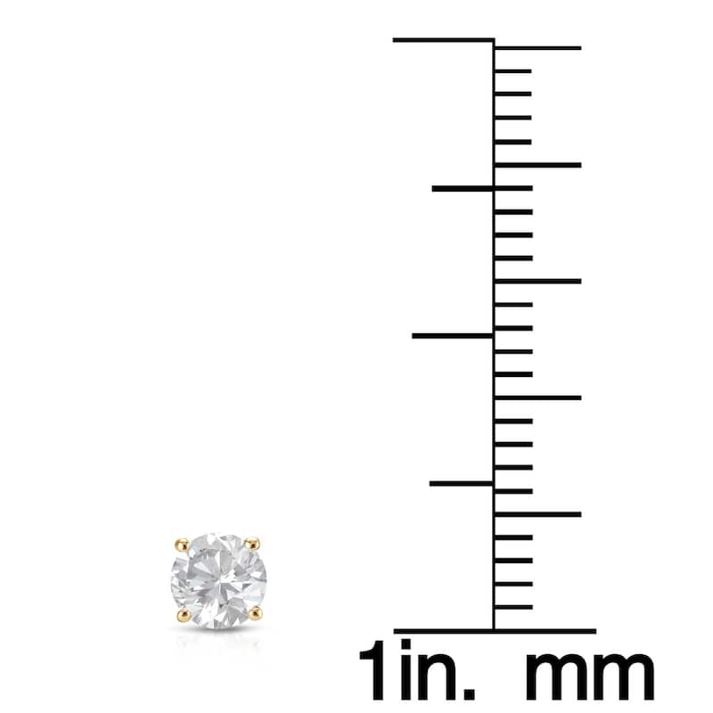 14K Yellow Gold 1/4ct to 1ct TDW Round Screw-Back Diamond Earrings by Auriya