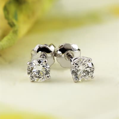 Auriya 1/4ct to 1ct TW Round Diamond Stud Earrings 14k White Gold