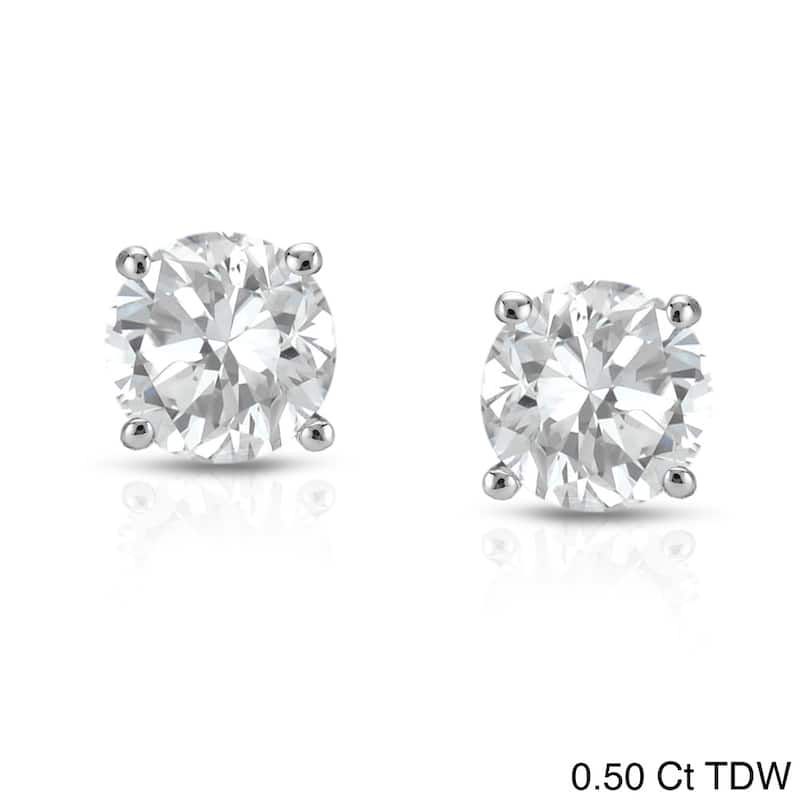 Auriya 1/4ct to 1ct TW Round Diamond Stud Earrings 14k White Gold